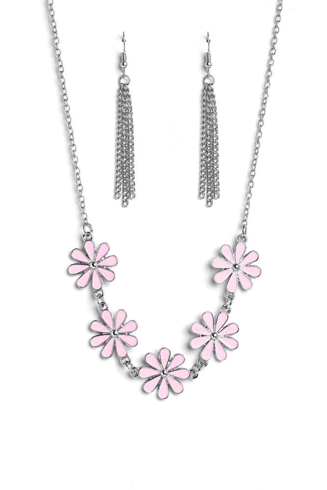 Flora Fantasy Pink Necklace - Paparazzi Accessories- lightbox - CarasShop.com - Paparazzi Jewelry by Cara Jewels