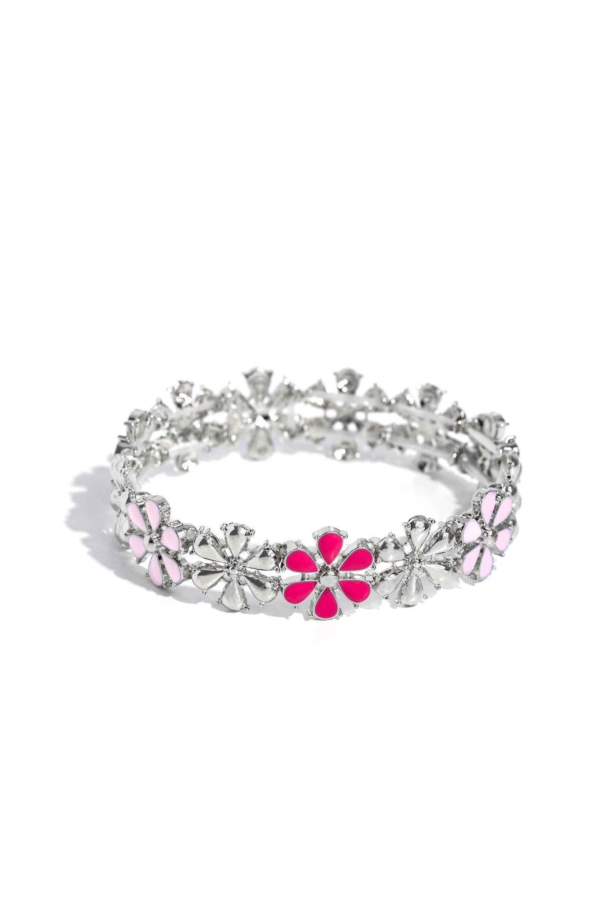 Floral Fair Pink Bracelet - Paparazzi Accessories- lightbox - CarasShop.com - Paparazzi Jewelry by Cara Jewels