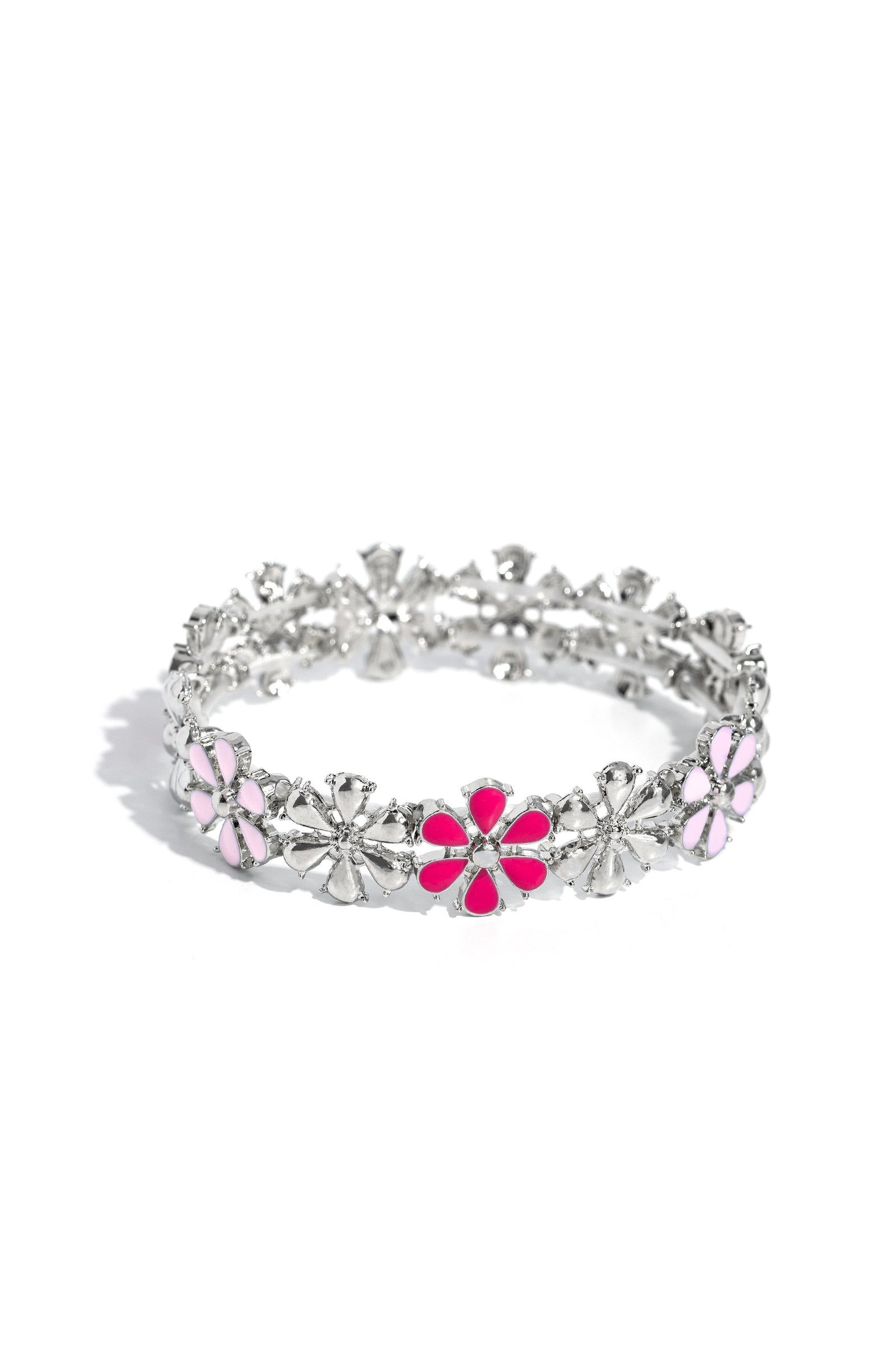 Floral Fair Pink Bracelet - Paparazzi Accessories- lightbox - CarasShop.com - Paparazzi Jewelry by Cara Jewels