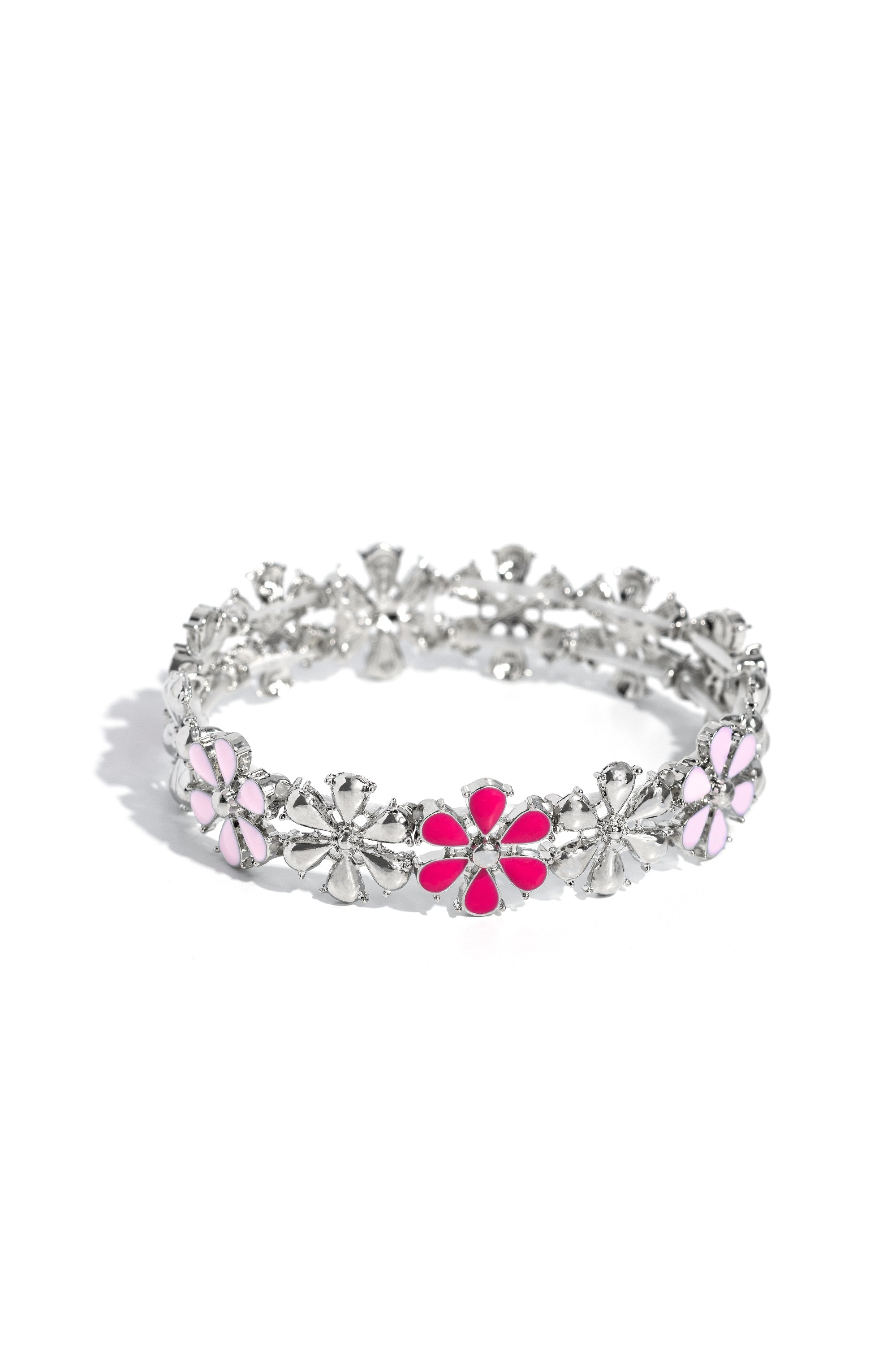 Floral Fair Pink Bracelet - Paparazzi Accessories- lightbox - CarasShop.com - Paparazzi Jewelry by Cara Jewels