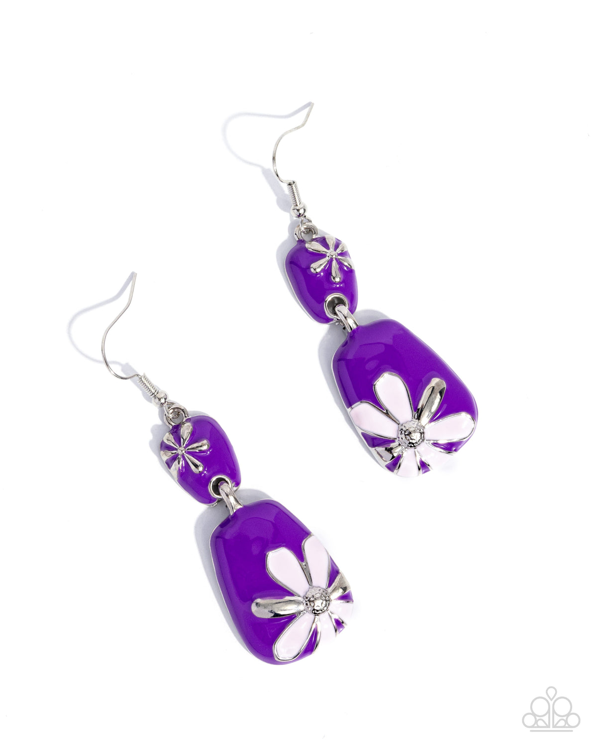 Floral Familia Purple Floral Earrings - Paparazzi Accessories- lightbox - CarasShop.com - Paparazzi Jewelry by Cara Jewels