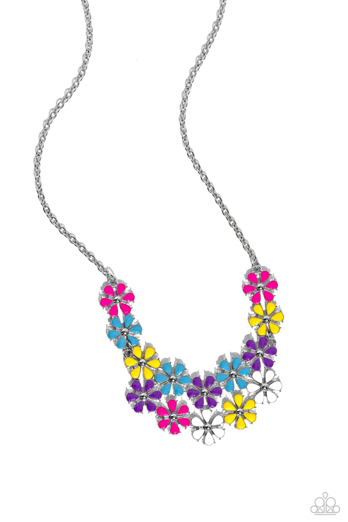 Floral Fever Multi Flower Necklace - Paparazzi Accessories- lightbox - CarasShop.com - Paparazzi Jewelry by Cara Jewels
