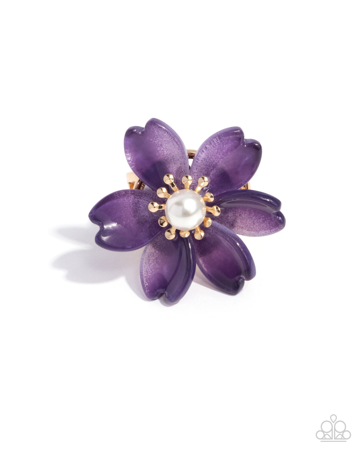 Floral Force Purple Flower Ring - Paparazzi Accessories- lightbox - CarasShop.com - Paparazzi Jewelry by Cara Jewels