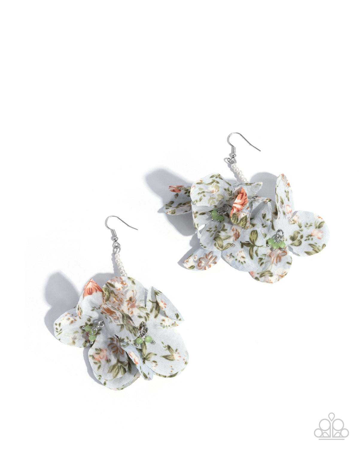 Flourishing Fantasia Green Floral Earrings - Paparazzi Accessories- lightbox - CarasShop.com - Paparazzi Jewelry by Cara Jewels