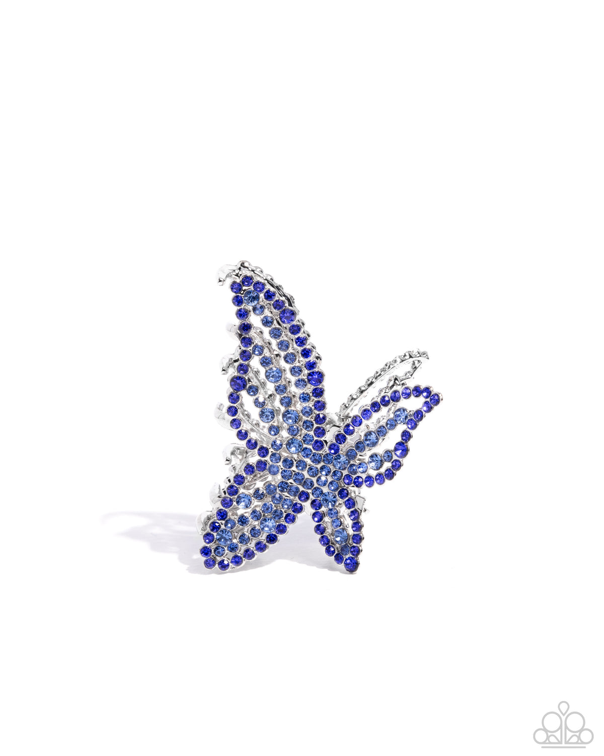 Fluttering Falsetto Blue Rhinestone Butterfly Hair Clip - Paparazzi Accessories- lightbox - CarasShop.com - Paparazzi Jewelry by Cara Jewels
