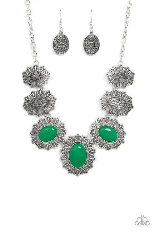 Forever and EVERGLADE Green Necklace - Paparazzi Accessories- lightbox - CarasShop.com - Paparazzi Jewelry by Cara Jewels