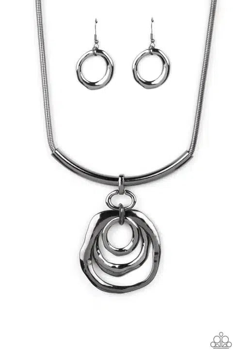 Forged In Fabulous Black Necklace - Paparazzi Accessories- lightbox - CarasShop.com - Paparazzi Jewelry by Cara Jewels