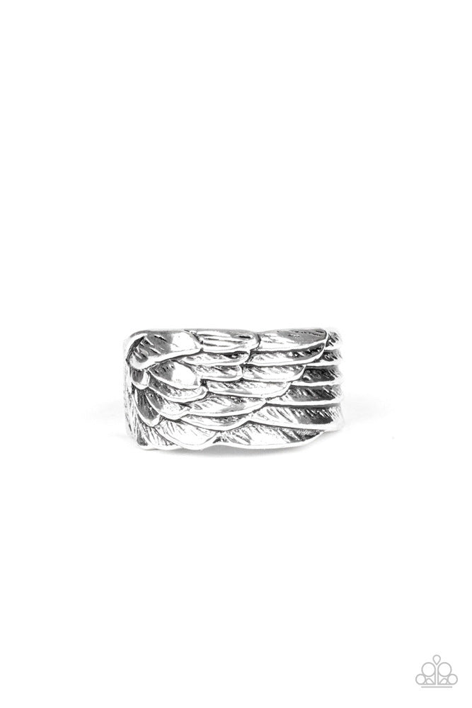 Fossil Fuel Men's Silver Ring - Paparazzi Accessories- lightbox - CarasShop.com - Paparazzi Jewelry by Cara Jewels