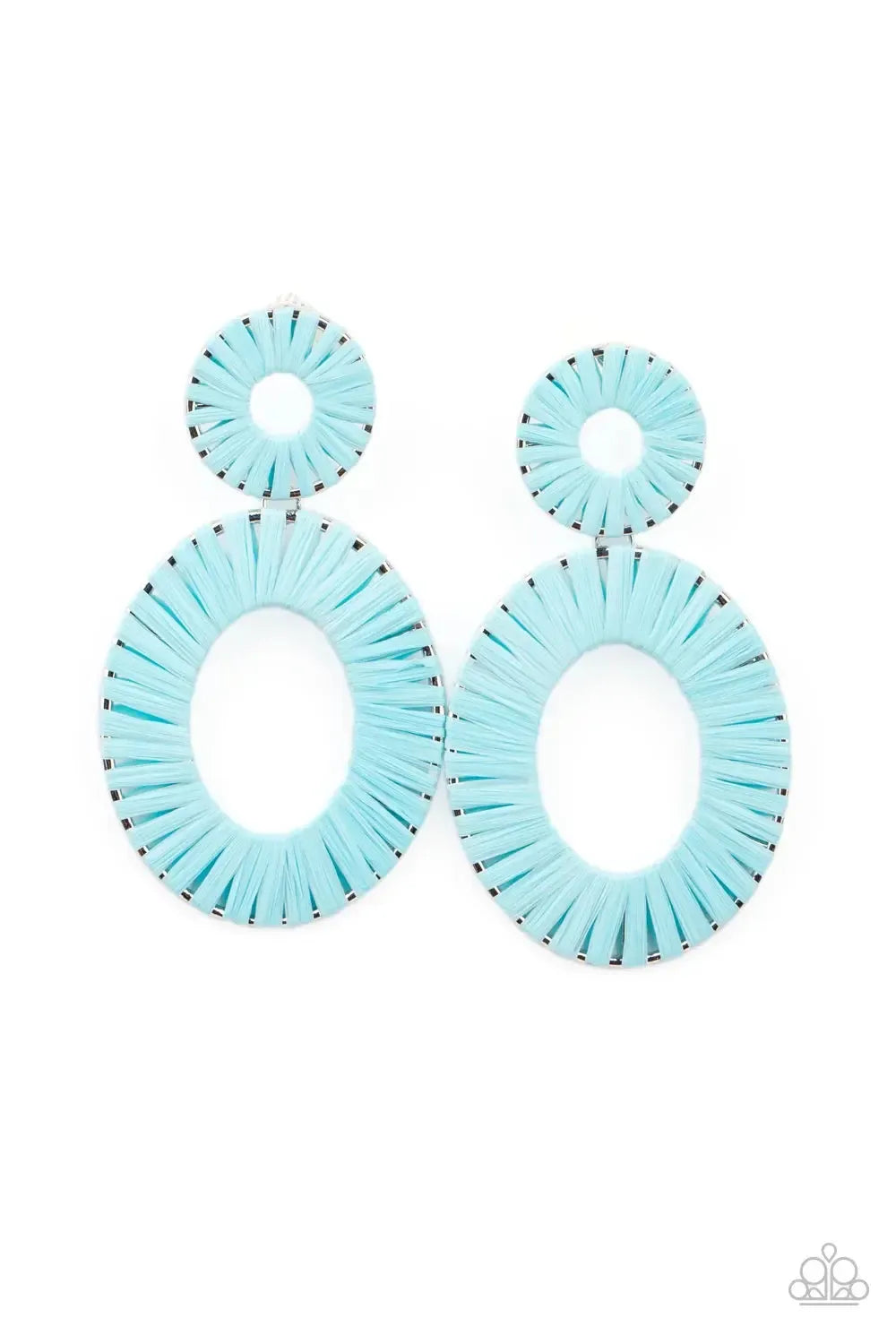 Foxy Flamenco Blue Earrings - Paparazzi Accessories- lightbox - CarasShop.com - Paparazzi Jewelry by Cara Jewels