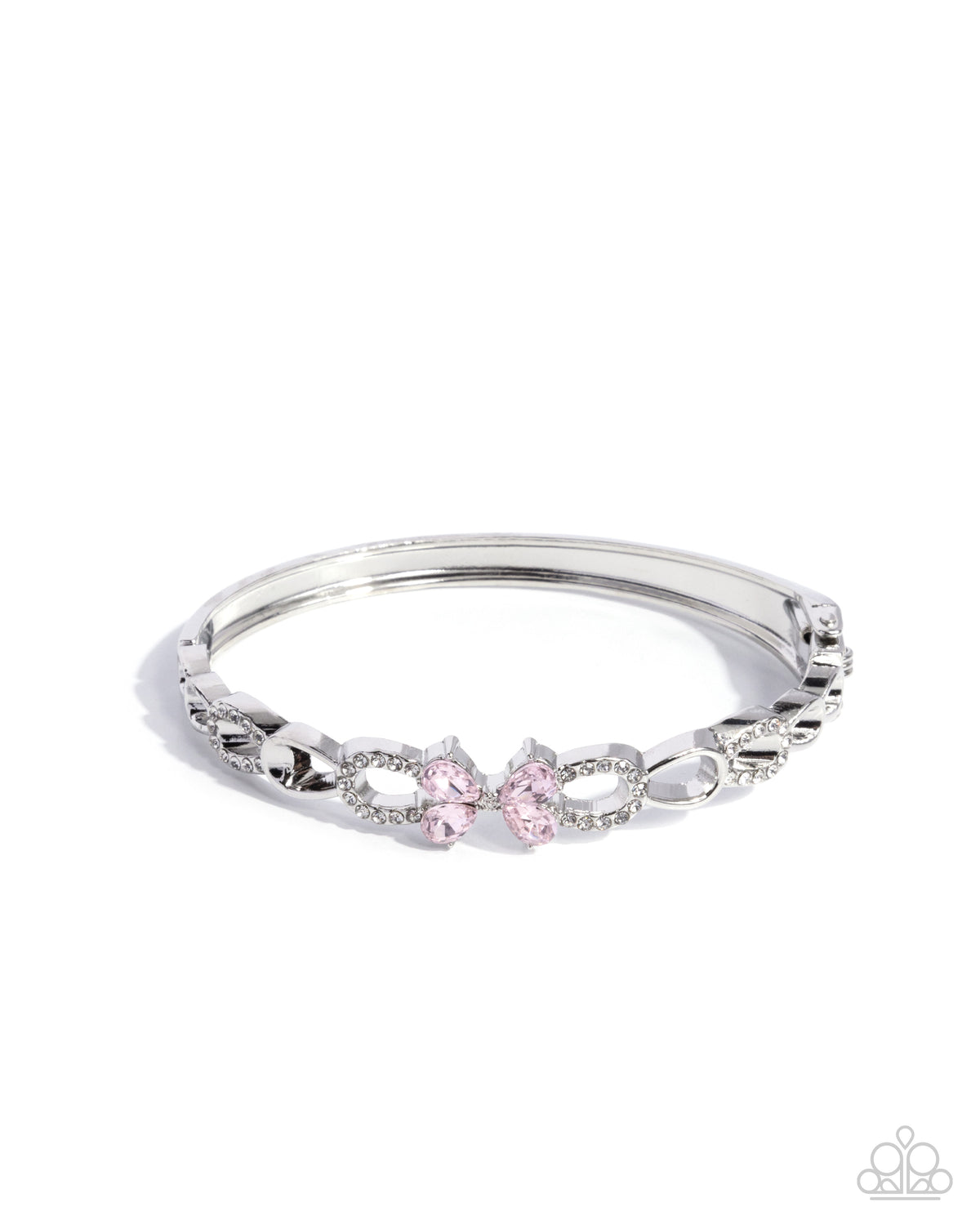 Frame of REFINED Pink Rhinestone Butterfly Bracelet - Paparazzi Accessories- lightbox - CarasShop.com - Paparazzi Jewelry by Cara Jewels
