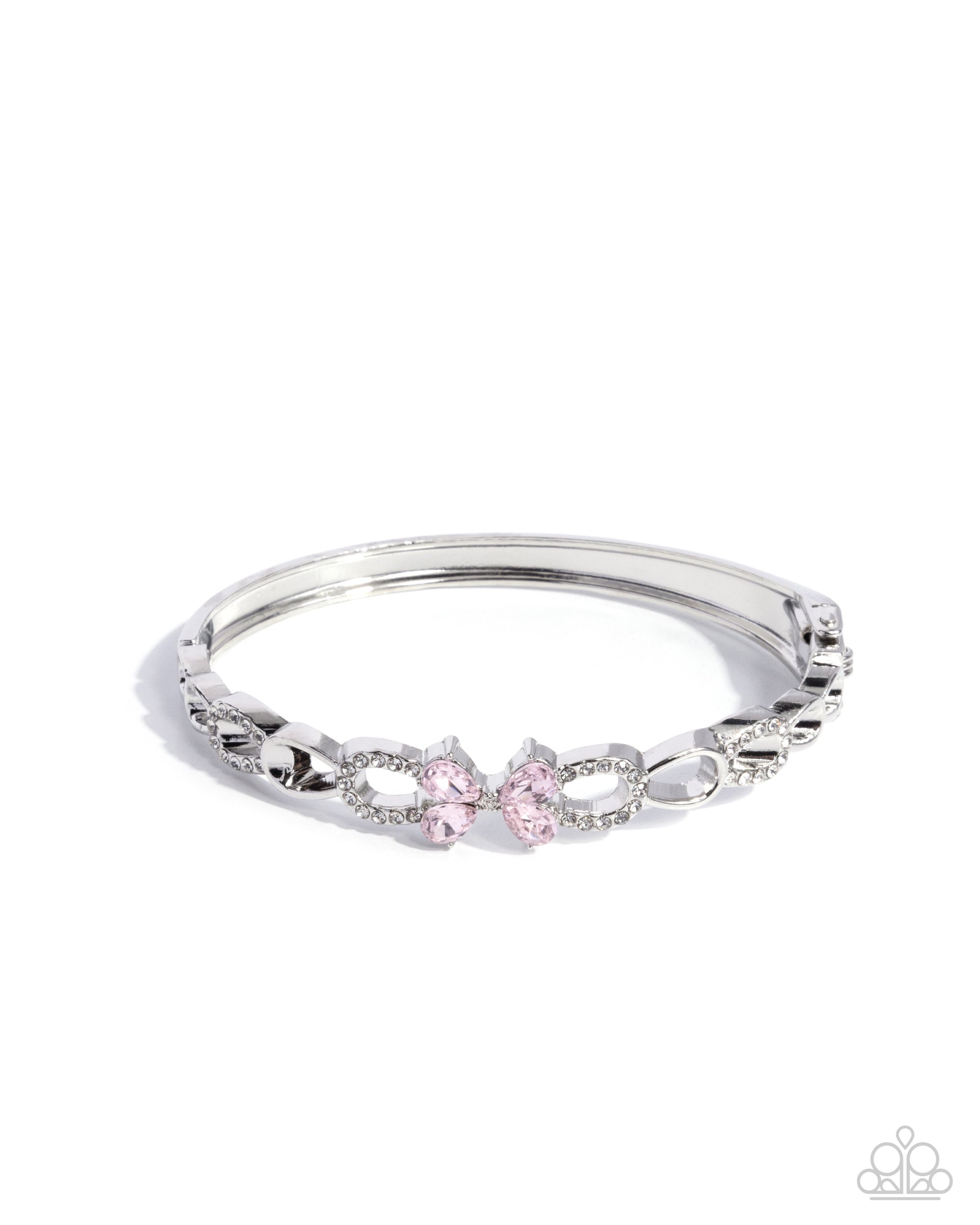 Frame of REFINED Pink Rhinestone Butterfly Bracelet - Paparazzi Accessories- lightbox - CarasShop.com - Paparazzi Jewelry by Cara Jewels