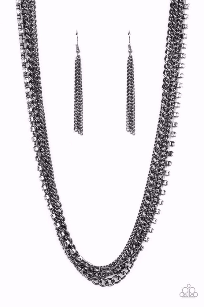 Free to CHAINge My Mind Black Necklace - Paparazzi Accessories- lightbox - CarasShop.com - Paparazzi Jewelry by Cara Jewels