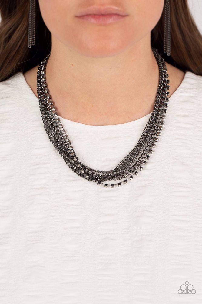 Free to CHAINge My Mind Black Necklace - Paparazzi Accessories- lightbox - CarasShop.com - Paparazzi Jewelry by Cara Jewels