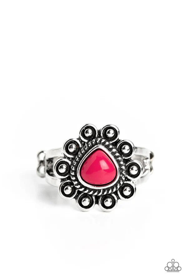Fruity Frou-Frou Pink Ring - Paparazzi Accessories- lightbox - CarasShop.com - Paparazzi Jewelry by Cara Jewels