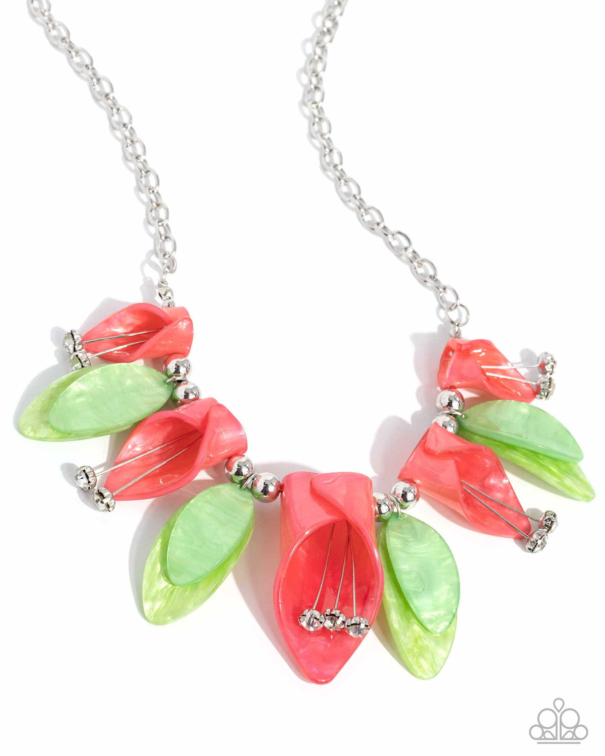 Garden Gaze Multi Acrylic Floral Necklace - Paparazzi Accessories- lightbox - CarasShop.com - Paparazzi Jewelry by Cara Jewels
