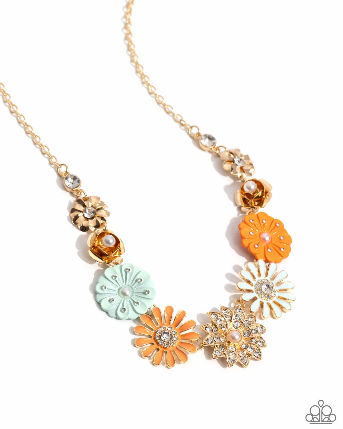 Garden Gesture Multi Flower Necklace - Paparazzi Accessories- lightbox - CarasShop.com - Paparazzi Jewelry by Cara Jewels