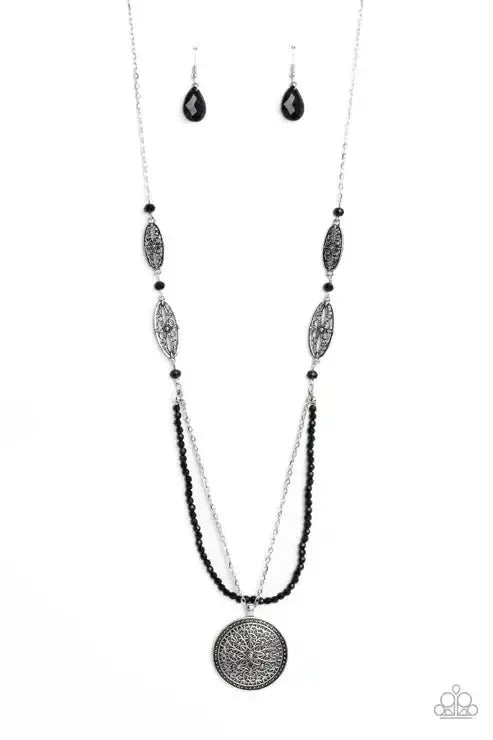 Garden of Grace Black Necklace - Paparazzi Accessories- lightbox - CarasShop.com - Paparazzi Jewelry by Cara Jewels