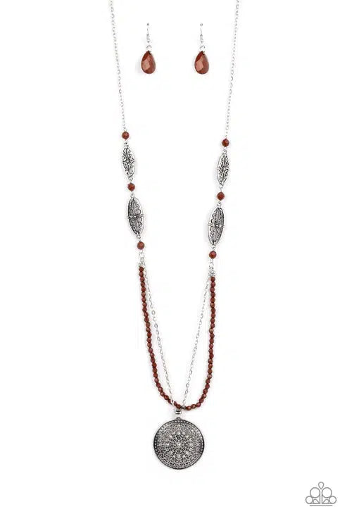 Garden of Grace Brown Necklace - Paparazzi Accessories- lightbox - CarasShop.com - Paparazzi Jewelry by Cara Jewels