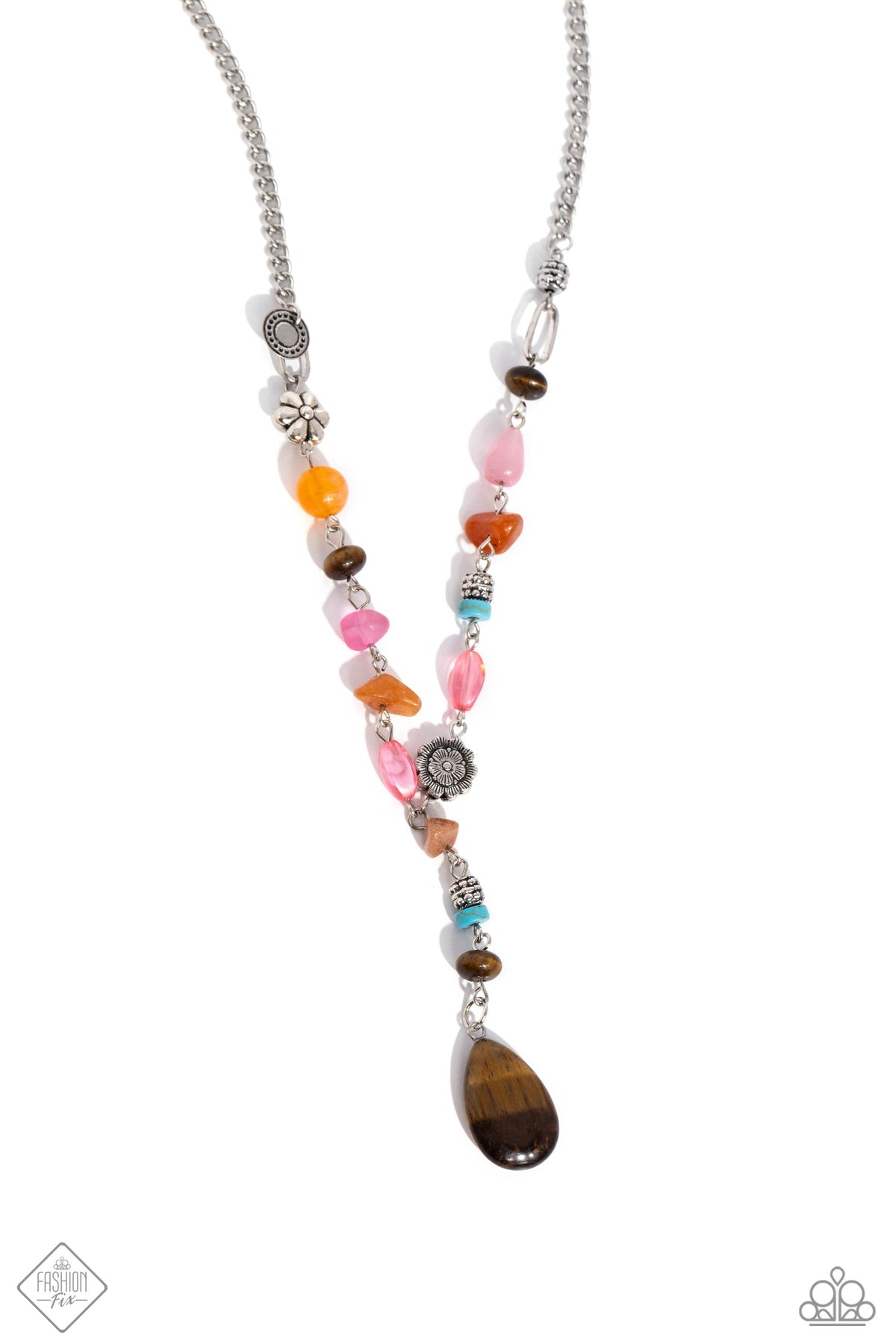 Garden Party Prize Brown & Multi Stone Necklace - Paparazzi Accessories- lightbox - CarasShop.com - Paparazzi Jewelry by Cara Jewels
