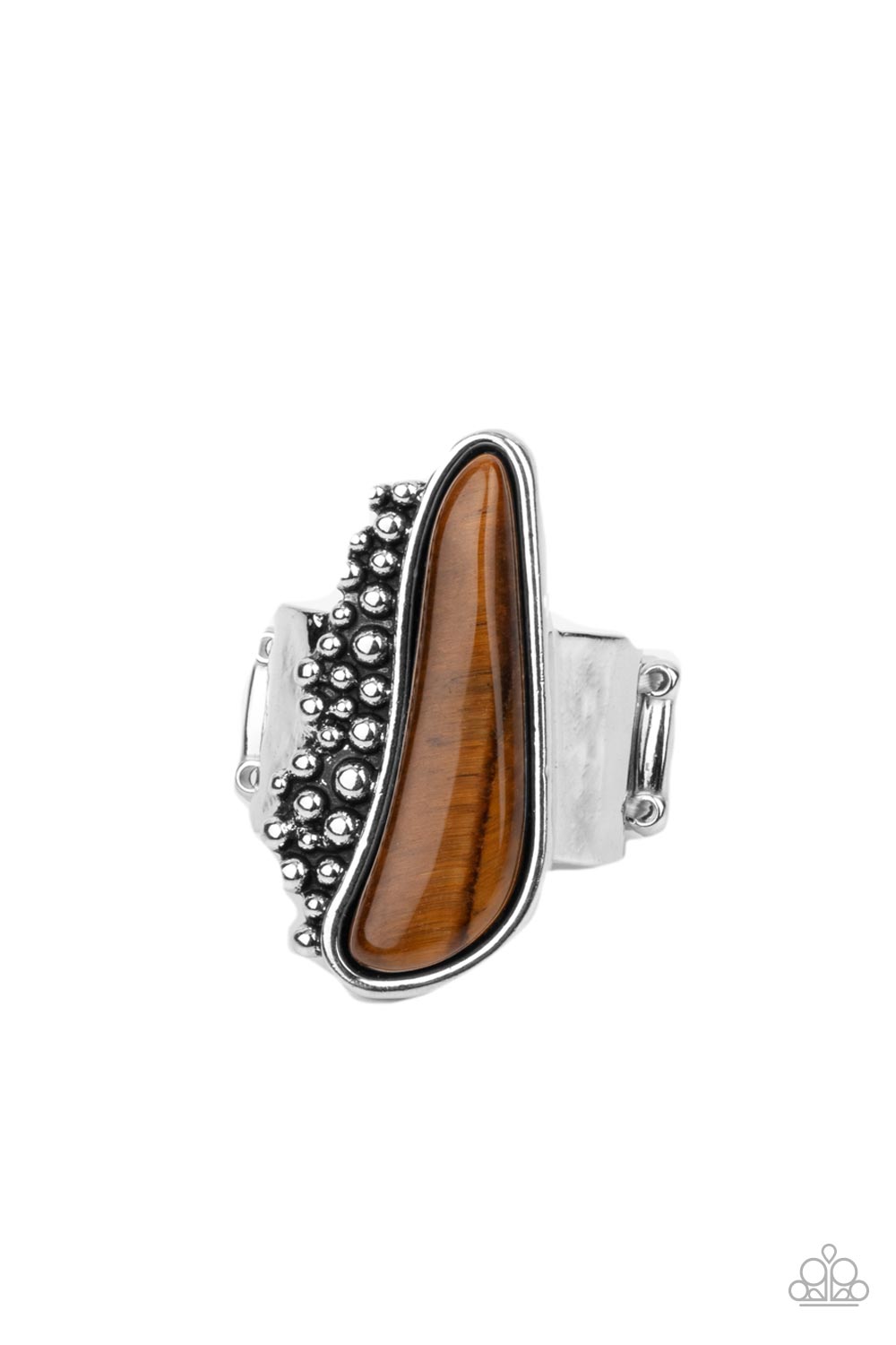 Gemstone Guide Brown Tiger's Eye Stone Ring - Paparazzi Accessories- lightbox - CarasShop.com - Paparazzi Jewelry by Cara Jewels