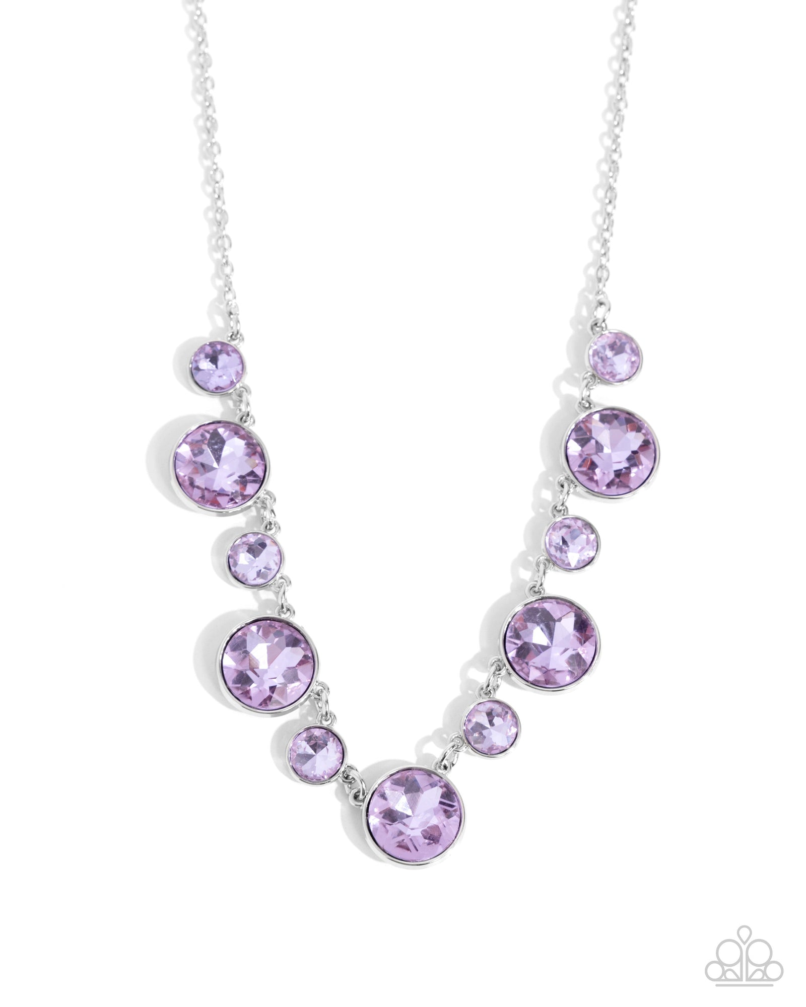 Genteel Gallery Purple Rhinestone Necklace - Paparazzi Accessories- lightbox - CarasShop.com - Paparazzi Jewelry by Cara Jewels
