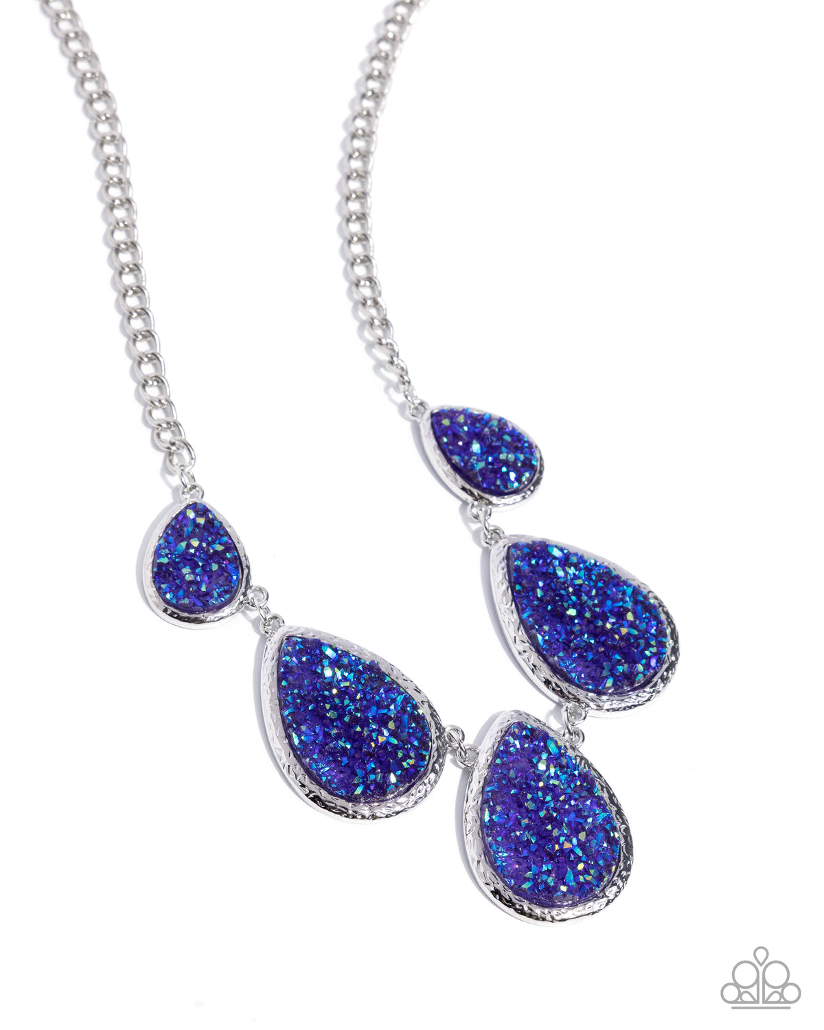 Geode Gamut Multi Blue Crushed Stone Necklace - Paparazzi Accessories- lightbox - CarasShop.com - Paparazzi Jewelry by Cara Jewels