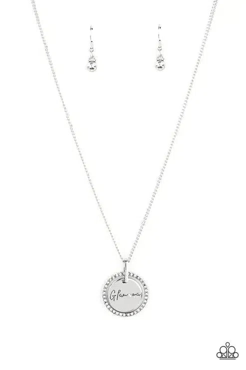 Glam-ma Glamorous White Necklace - Paparazzi Accessories- lightbox - CarasShop.com - Paparazzi Jewelry by Cara Jewels