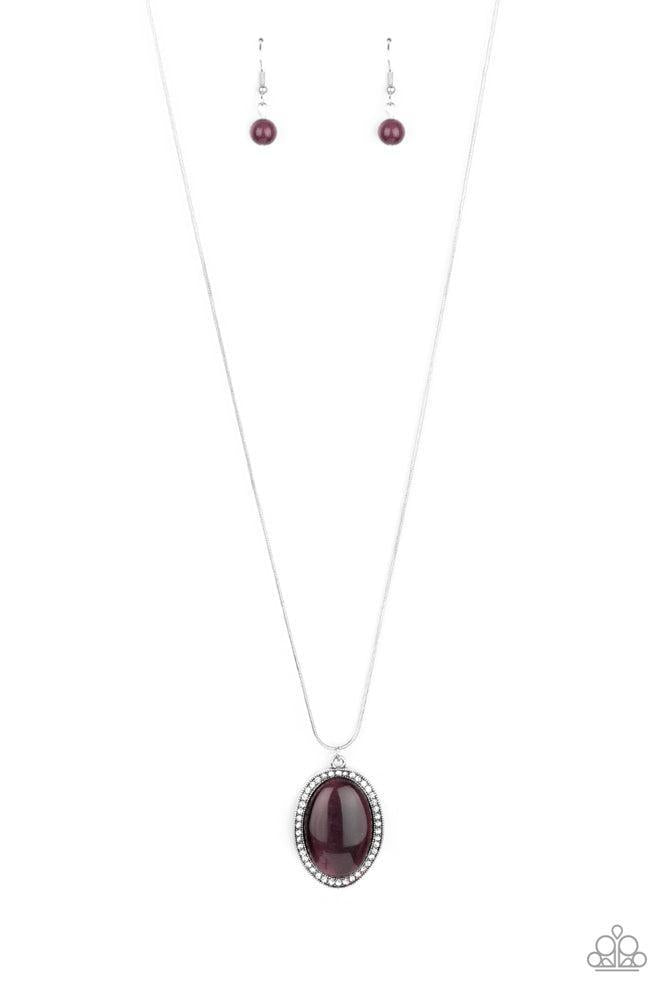 Glisten to This Purple Gem Necklace - Paparazzi Accessories- lightbox - CarasShop.com - Paparazzi Jewelry by Cara Jewels