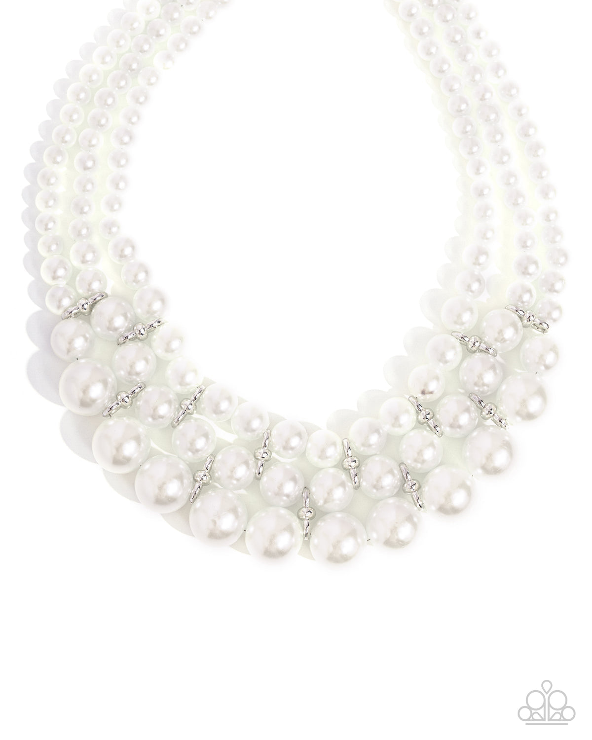 Glossy Gala White Pearl Necklace - Paparazzi Accessories- lightbox - CarasShop.com - Paparazzi Jewelry by Cara Jewels