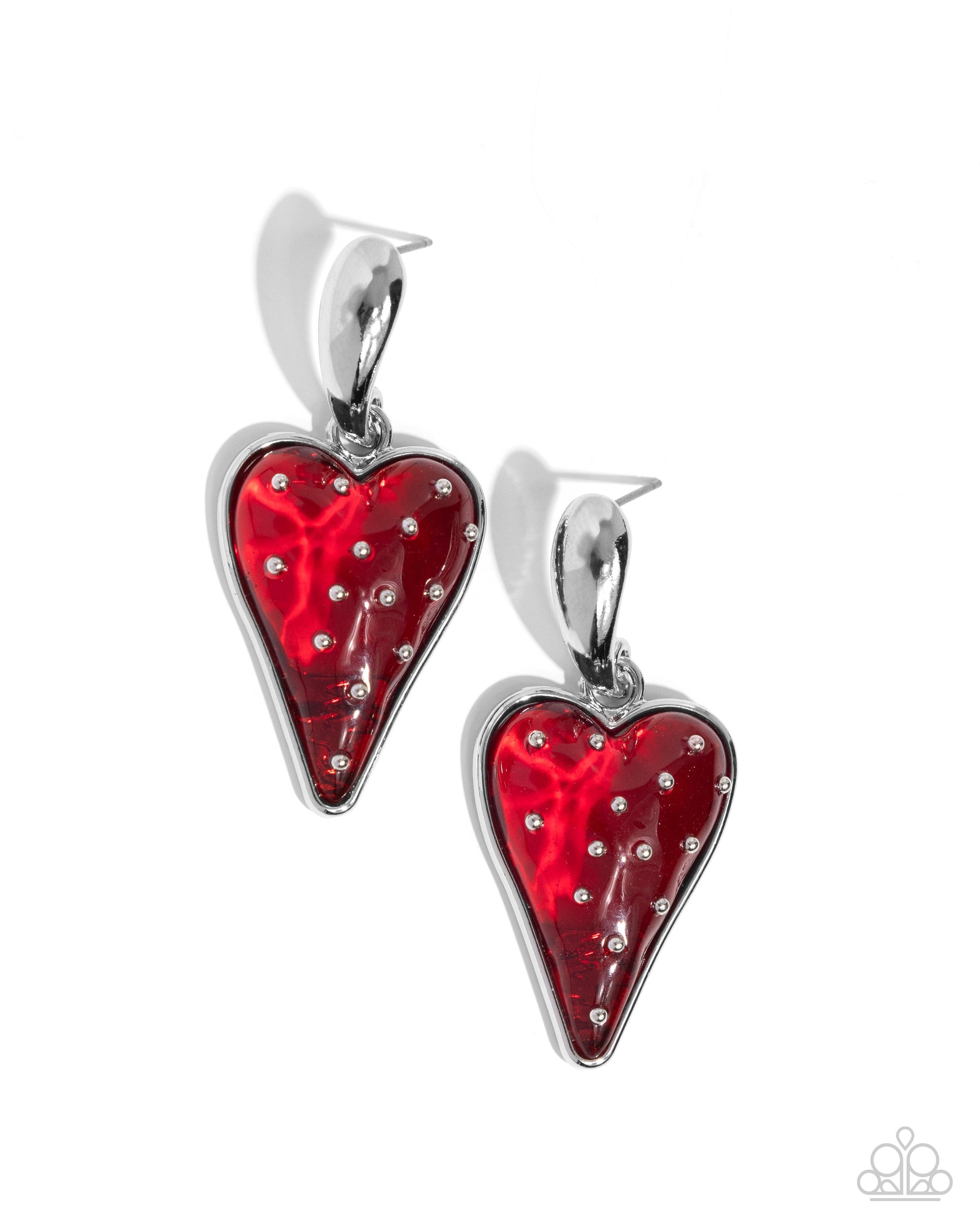 Glossy Goodwill Red Strawberry Earrings - Paparazzi Accessories- lightbox - CarasShop.com - Paparazzi Jewelry by Cara Jewels