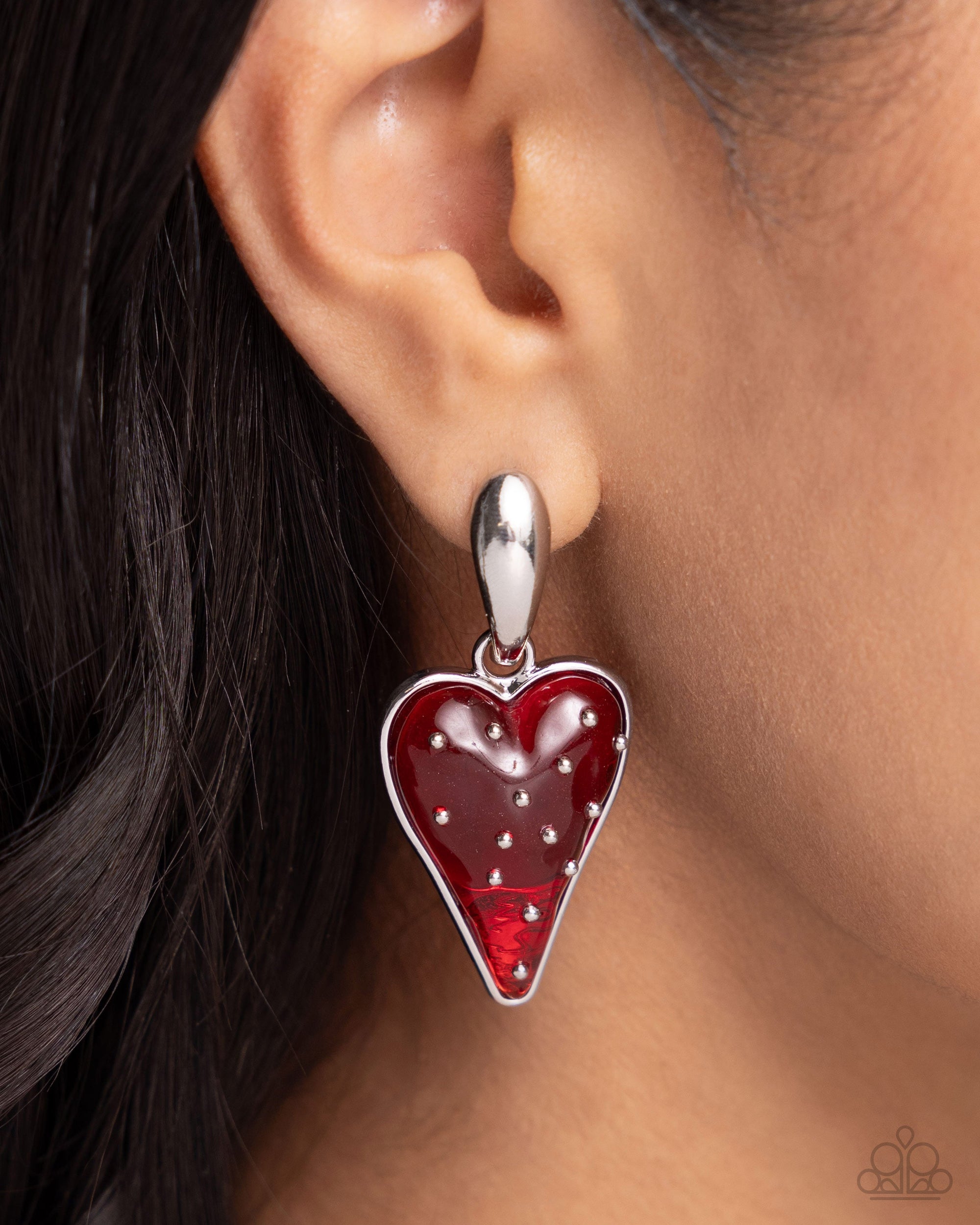 Glossy Goodwill Red Strawberry Earrings - Paparazzi Accessories- lightbox - CarasShop.com - Paparazzi Jewelry by Cara Jewels