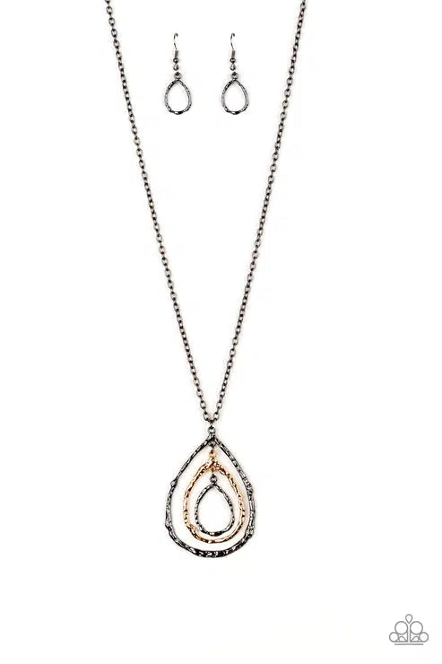 Going for Grit Black Necklace - Paparazzi Accessories- lightbox - CarasShop.com - Paparazzi Jewelry by Cara Jewels