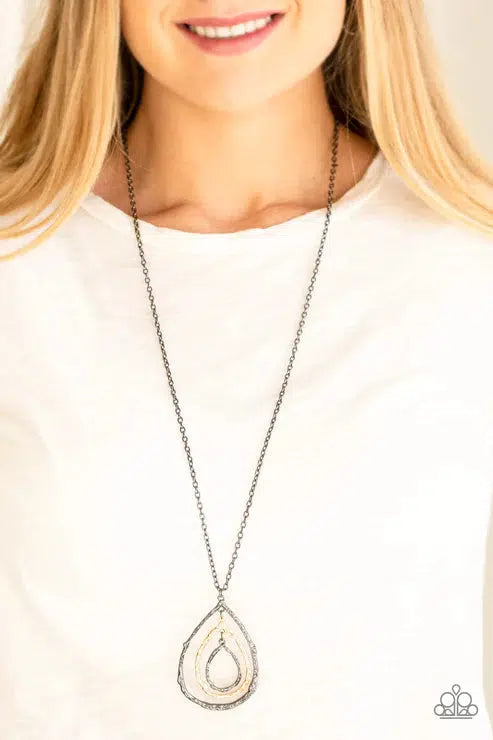 Going for Grit Black Necklace - Paparazzi Accessories- lightbox - CarasShop.com - Paparazzi Jewelry by Cara Jewels