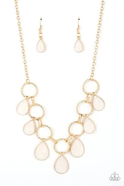 Golden Glimmer Gold Necklace - Paparazzi Accessories- lightbox - CarasShop.com - Paparazzi Jewelry by Cara Jewels