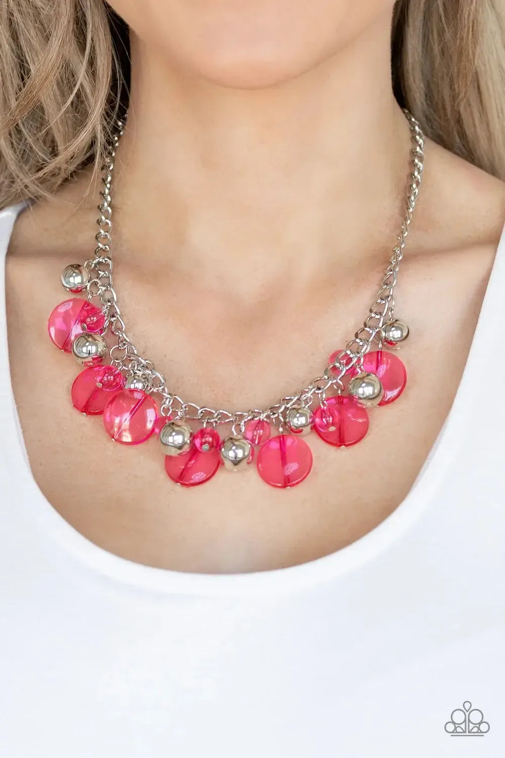 Gossip Glam Pink Necklace - Paparazzi Accessories- lightbox - CarasShop.com - Paparazzi Jewelry by Cara Jewels