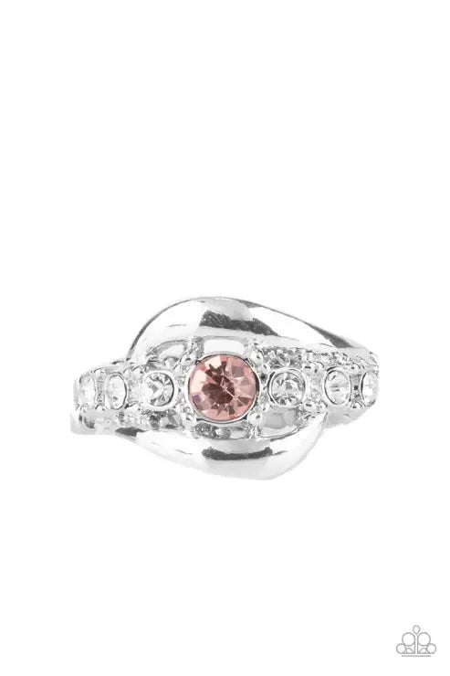 Graceful Galantry Pink Ring - Paparazzi Accessories- lightbox - CarasShop.com - Paparazzi Jewelry by Cara Jewels