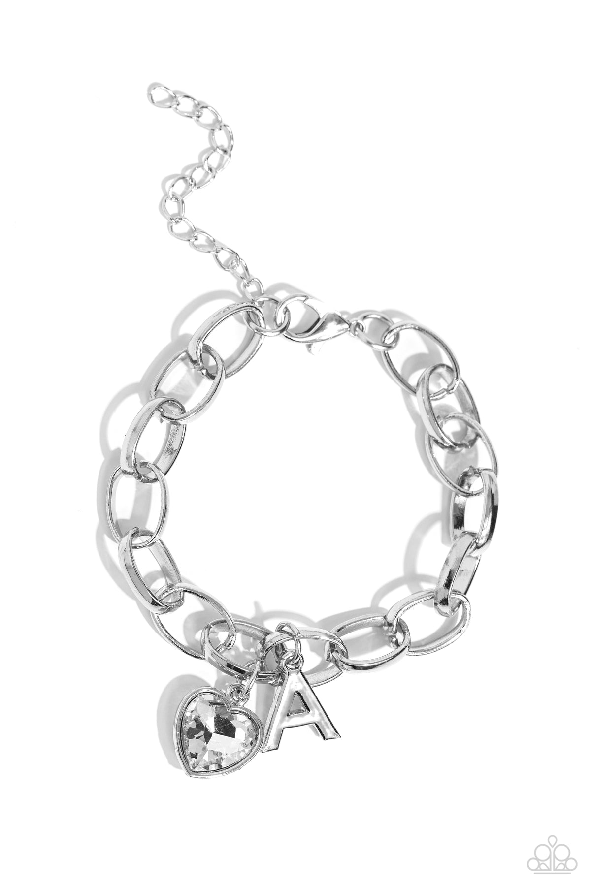 Guess Now It's INITIAL - A White Bracelet - Paparazzi Accessories- lightbox - CarasShop.com - Paparazzi Jewelry by Cara Jewels
