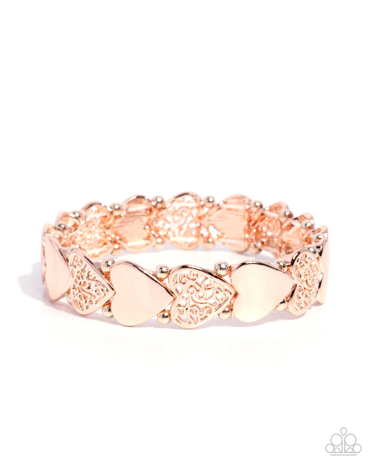 Handcrafted Heartthrob Rose Gold Bracelet - Paparazzi Accessories- lightbox - CarasShop.com - Paparazzi Jewelry by Cara Jewels
