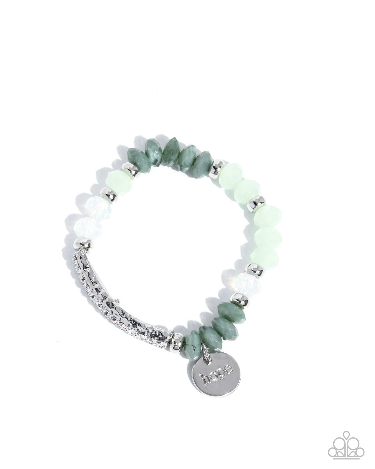Handcrafted Hope Green & Silver Inspirational Bracelet - Paparazzi Accessories- lightbox - CarasShop.com - Paparazzi Jewelry by Cara Jewels