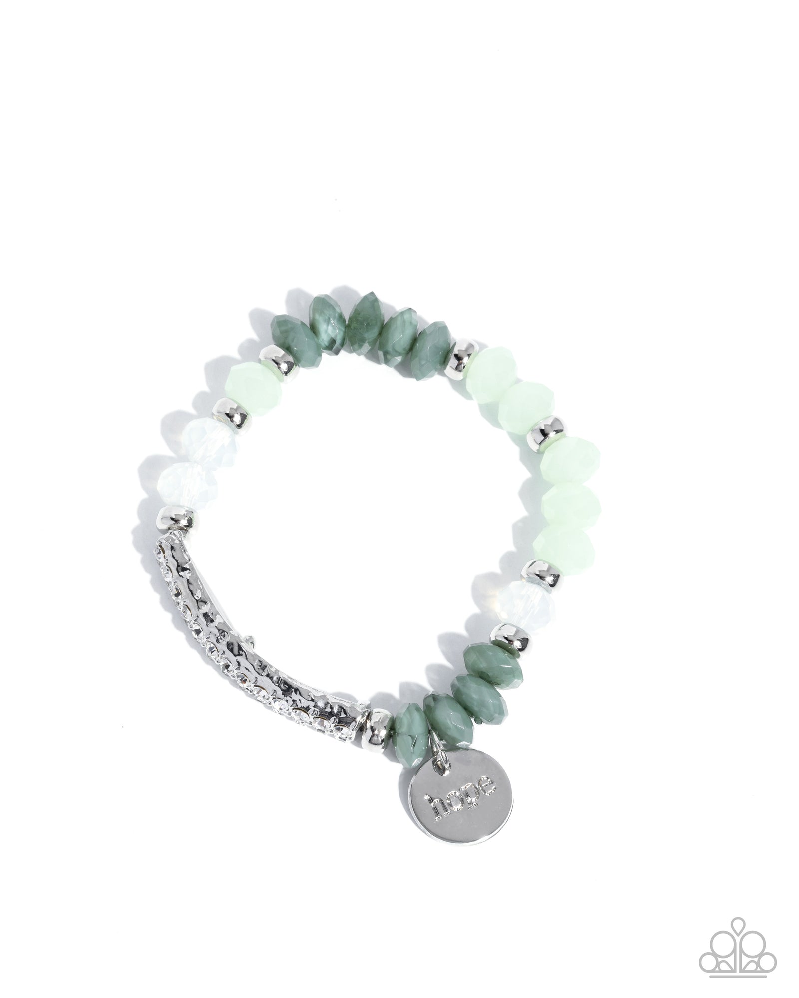 Handcrafted Hope Green & Silver Inspirational Bracelet - Paparazzi Accessories- lightbox - CarasShop.com - Paparazzi Jewelry by Cara Jewels