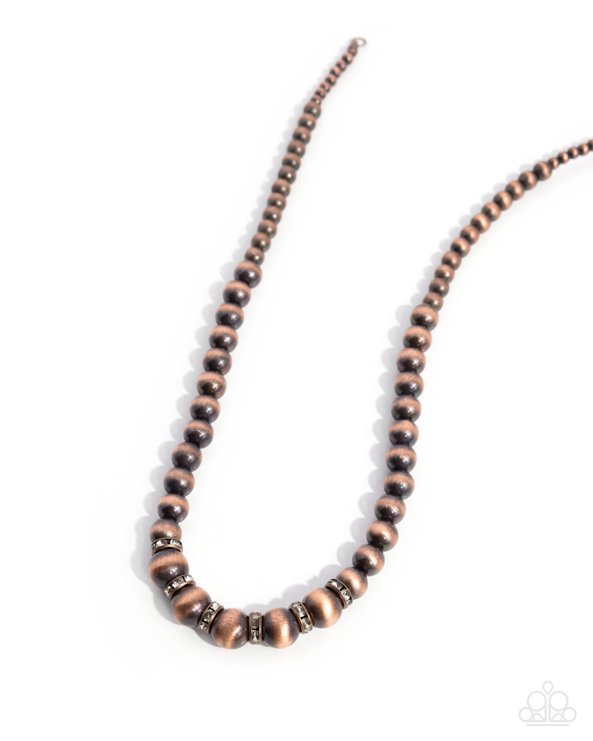 Harmonious Hearth & Harmonious Hallmark Copper Navajo Pearl Necklace & Bracelet Set - Paparazzi Accessories- on model - CarasShop.com - Paparazzi Jewelry by Cara Jewels