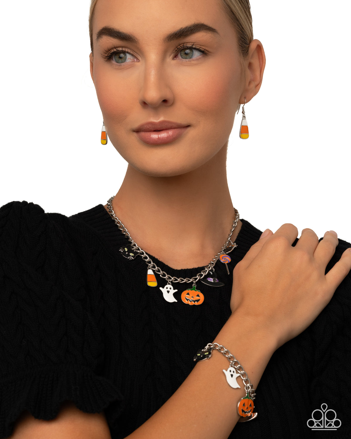 Haunting Hallmark Multi Halloween Necklace & Bracelet Set - Paparazzi Accessories- lightbox - CarasShop.com - Paparazzi Jewelry by Cara Jewels