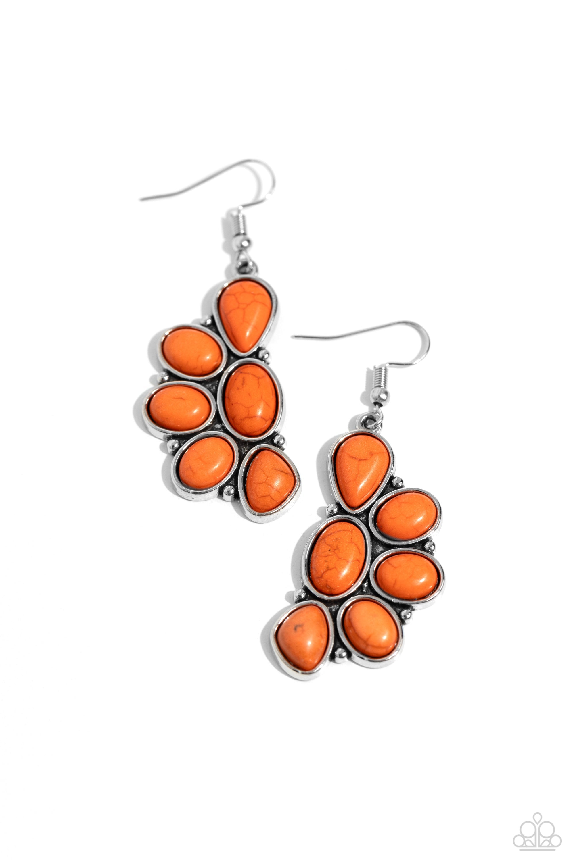 Havasu Hideaway Orange Stone Earrings - Paparazzi Accessories- lightbox - CarasShop.com - Paparazzi Jewelry by Cara Jewels