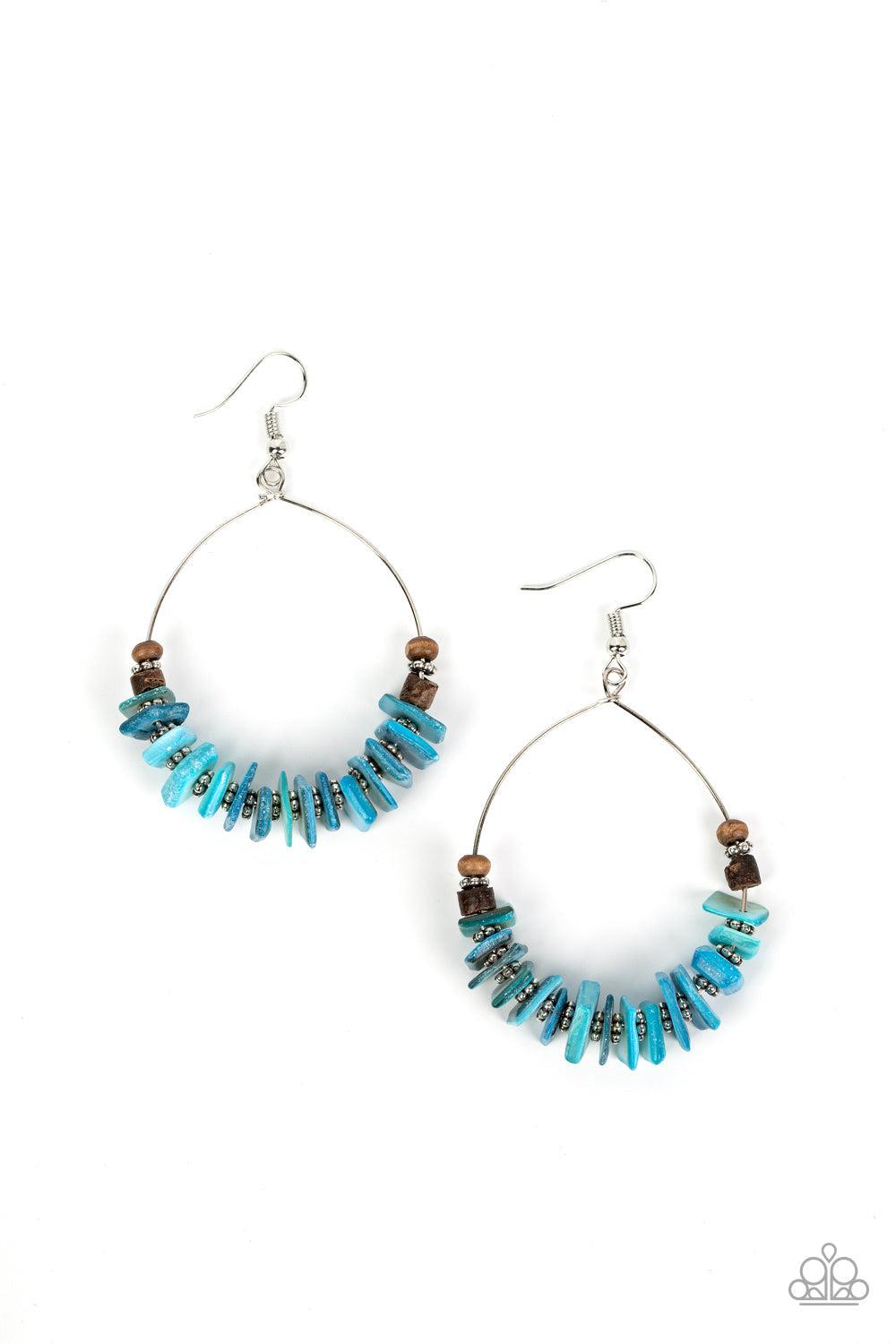 Hawaiian Kiss Blue Pebble Earrings - Paparazzi Accessories- lightbox - CarasShop.com - Paparazzi Jewelry by Cara Jewels