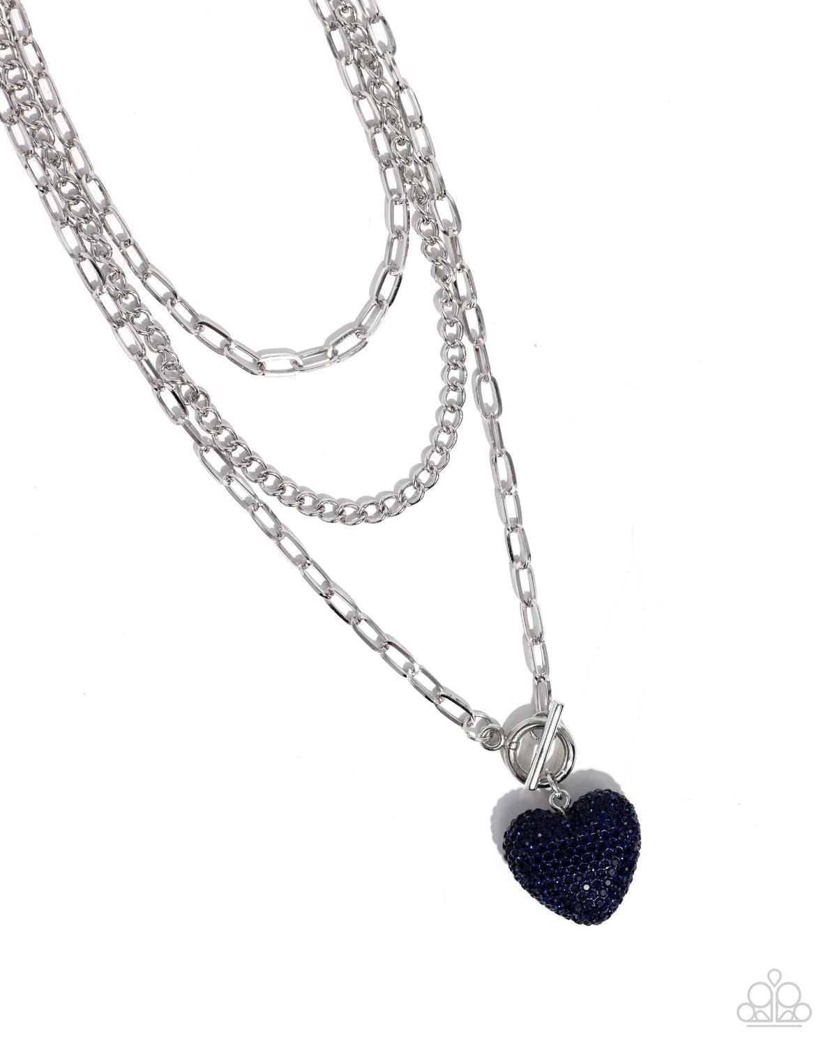 HEART Gallery Blue Necklace - Paparazzi Accessories- lightbox - CarasShop.com - Paparazzi Jewelry by Cara Jewels