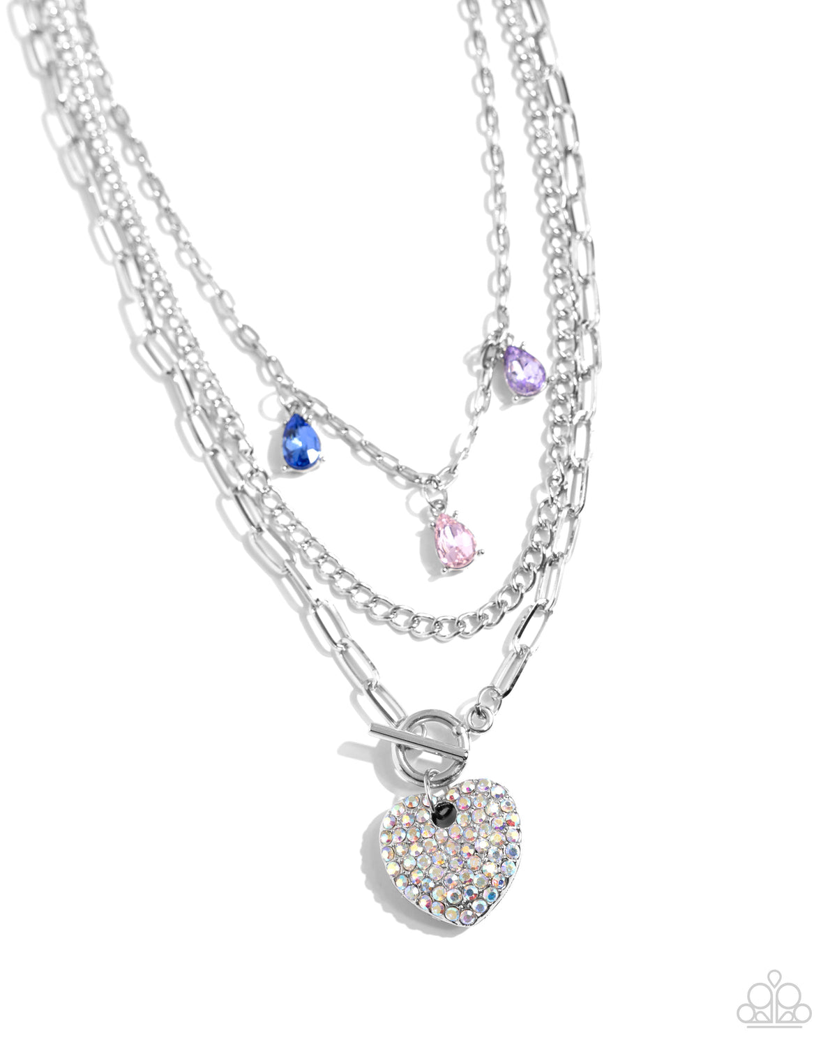 HEART History Multi Gem Necklace - Paparazzi Accessories- lightbox - CarasShop.com - Paparazzi Jewelry by Cara Jewels