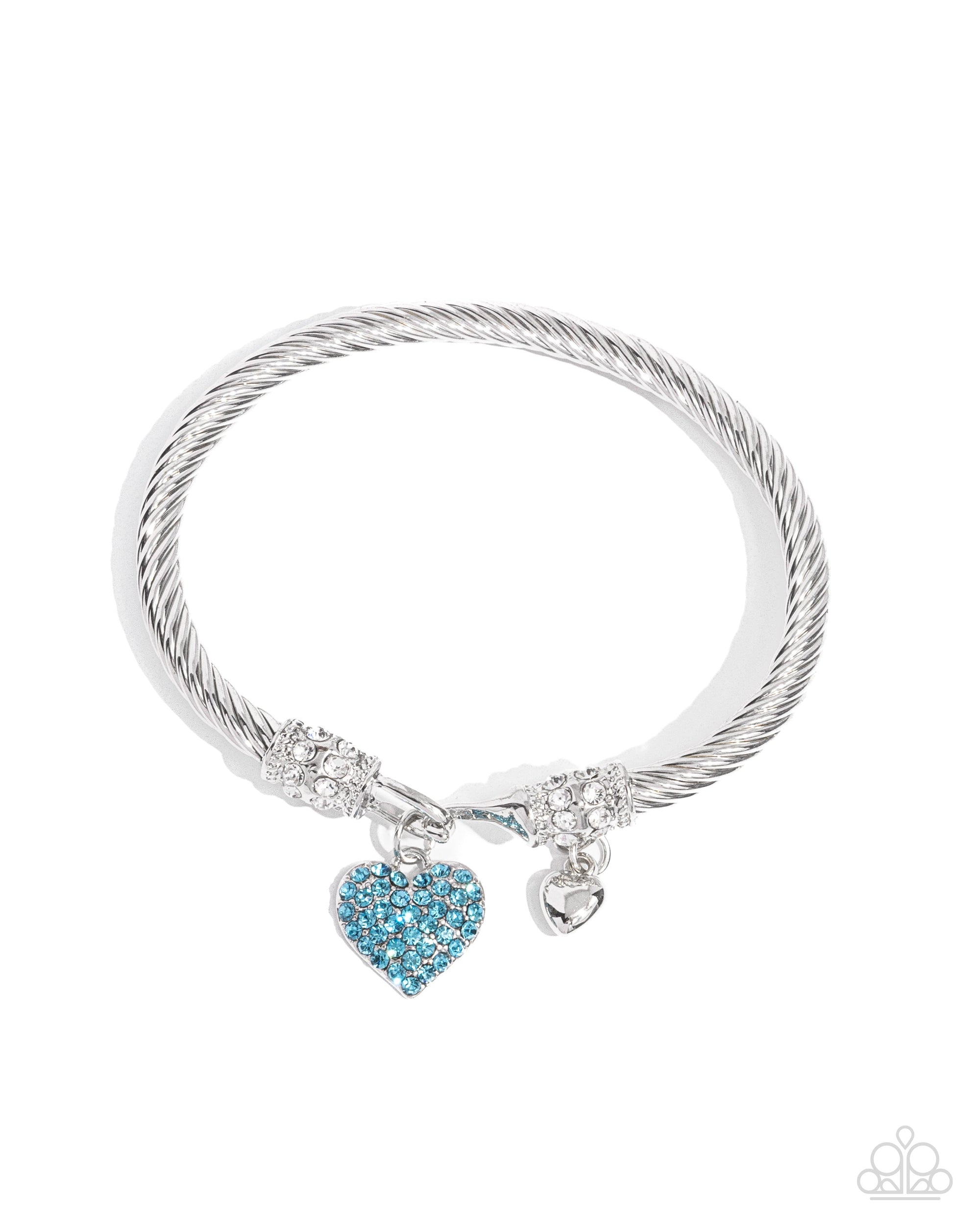 Heart Hour Blue Rhinestone Bracelet - Paparazzi Accessories- lightbox - CarasShop.com - Paparazzi Jewelry by Cara Jewels