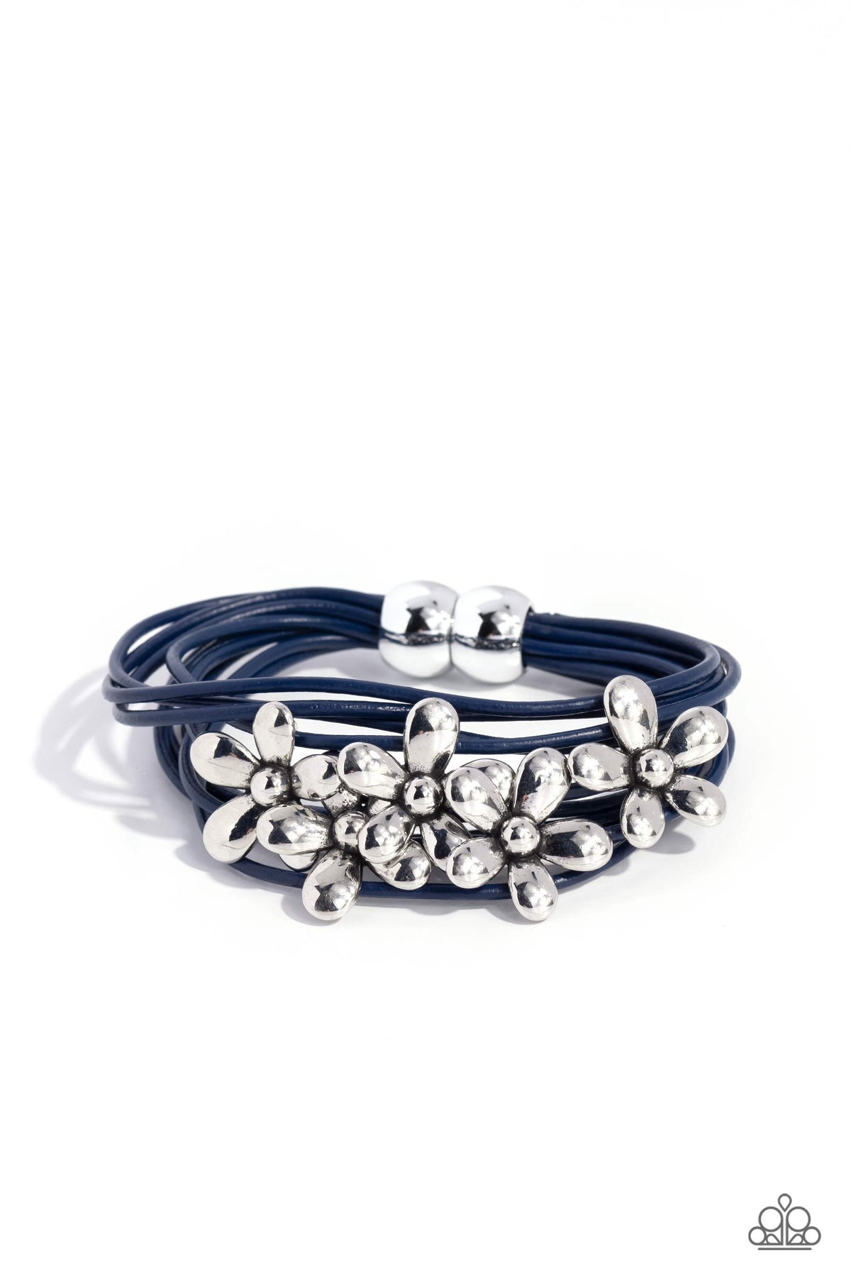 Here Comes the BLOOM Blue Bracelet - Paparazzi Accessories- lightbox - CarasShop.com - Paparazzi Jewelry by Cara Jewels