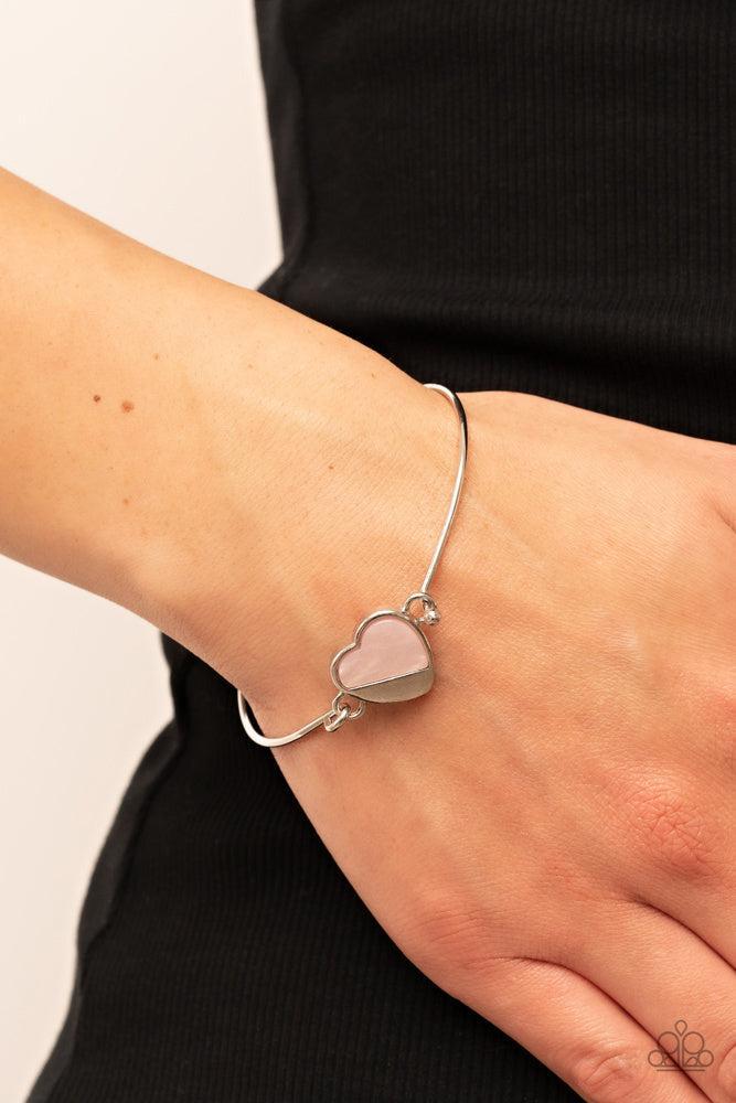 Hidden Intentions Pink Bracelet - Paparazzi Accessories- on model - CarasShop.com - Paparazzi Jewelry by Cara Jewels