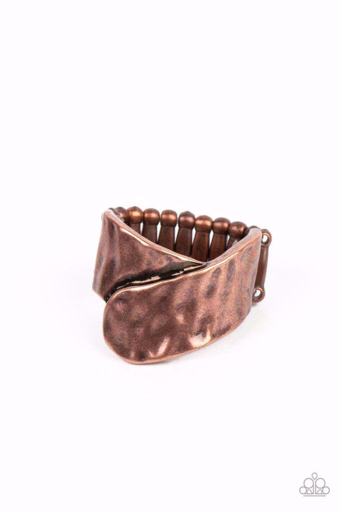 Hidden Troves Copper Ring - Paparazzi Accessories- lightbox - CarasShop.com - Paparazzi Jewelry by Cara Jewels